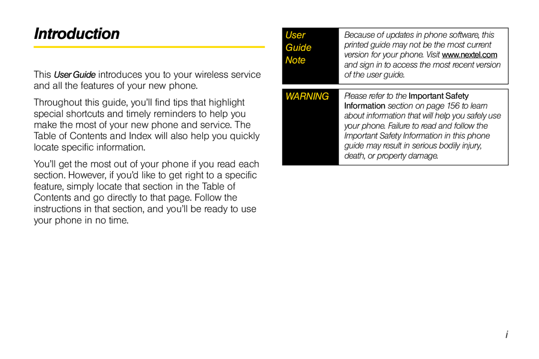 Motorola I856 manual Introduction 