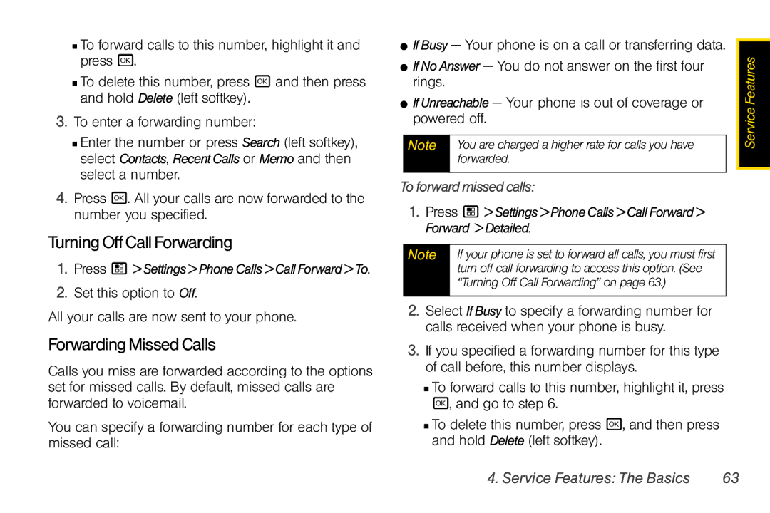 Motorola I856 manual TurningOffCallForwarding, ForwardingMissedCalls, Toforwardmissedcalls 