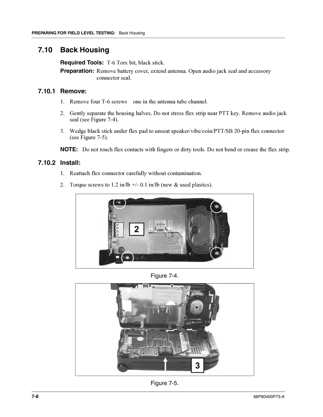 Motorola i860 manual Back Housing 