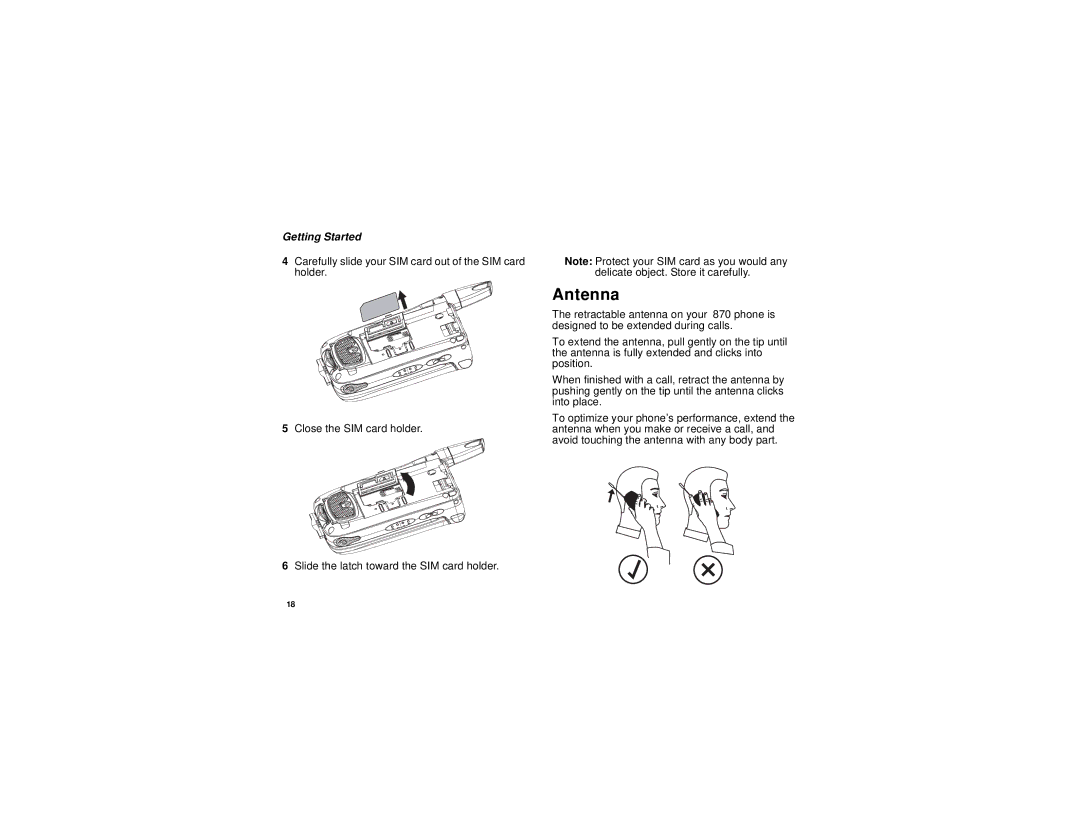 Motorola i870 manual Antenna 