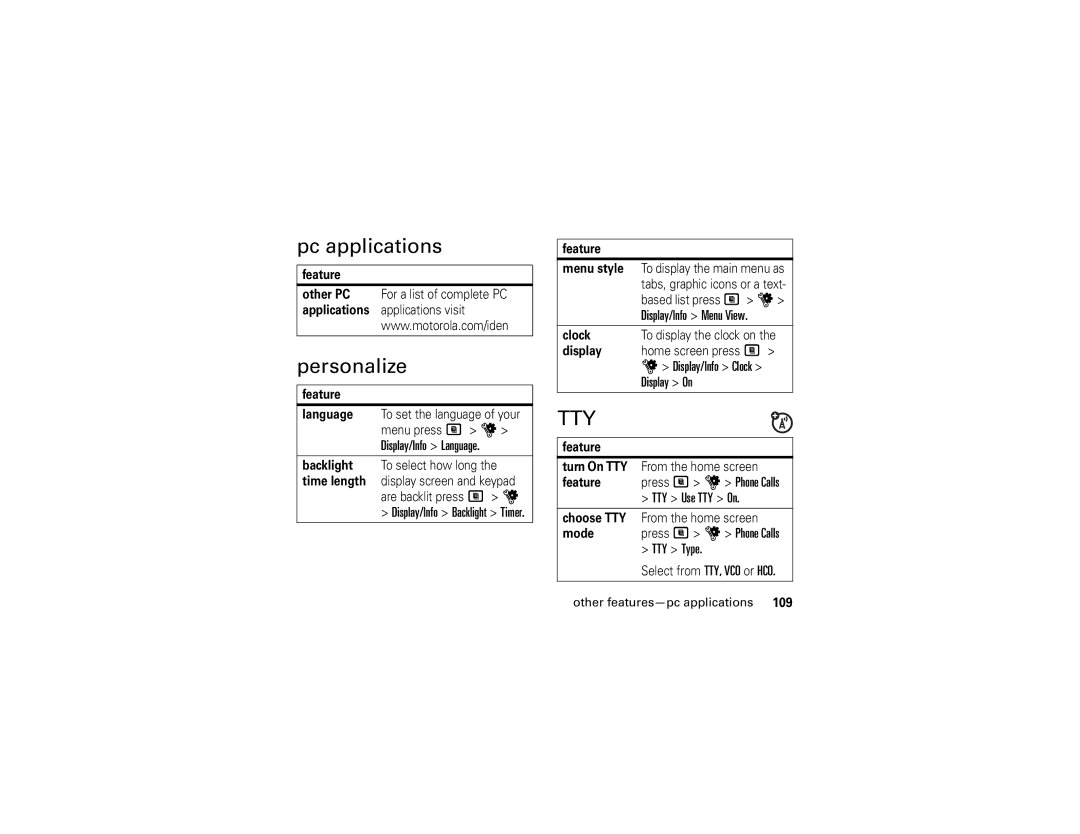 Motorola i877 manual Pc applications, Personalize 