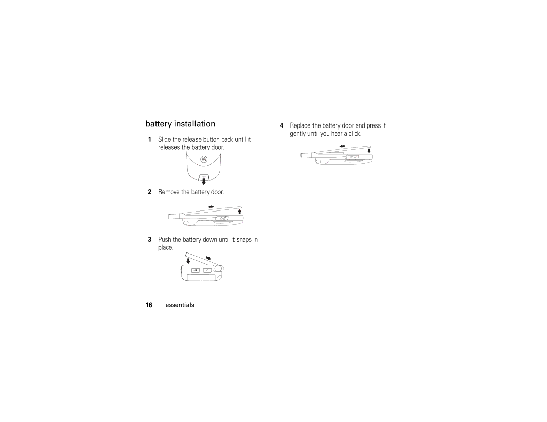 Motorola i877 manual Battery installation 