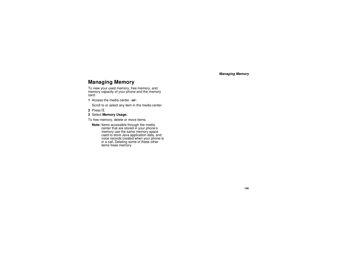 Motorola i880 manual To free memory, delete or move items 