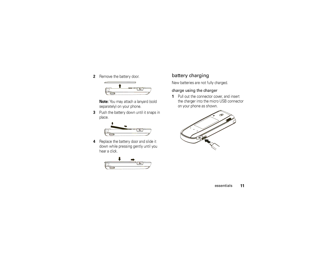 Motorola I890 manual Battery charging 