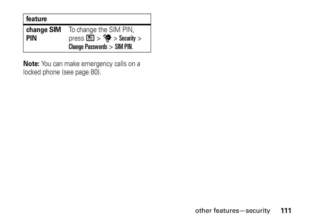 Motorola i9 manual Other features-security 