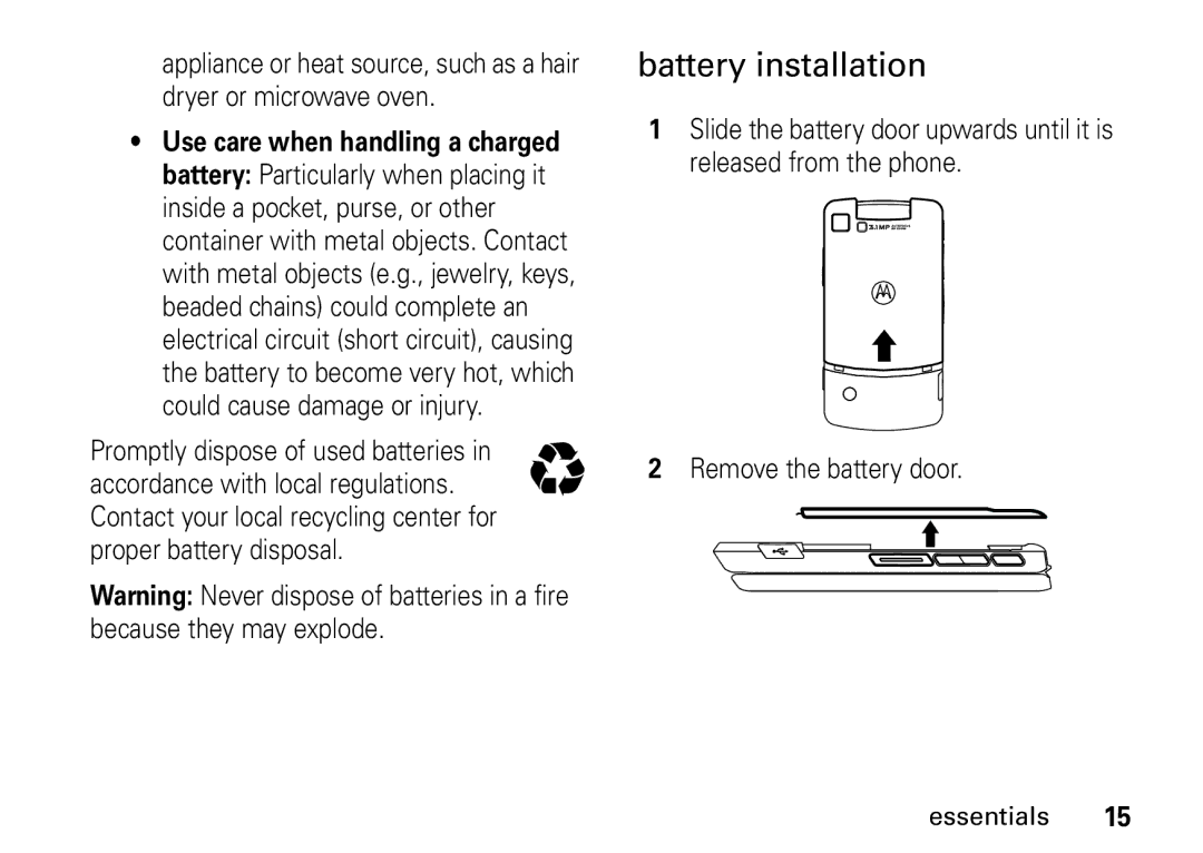 Motorola i9 manual Battery installation 