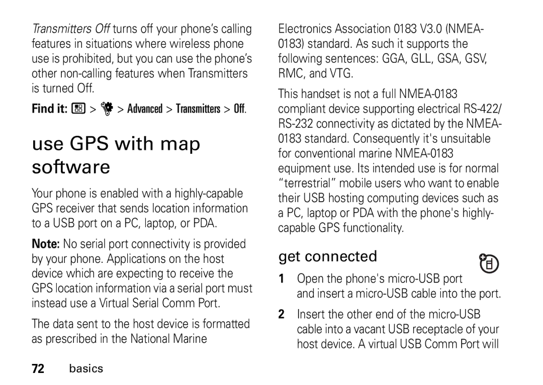 Motorola i9 manual Use GPS with map software, Get connected 