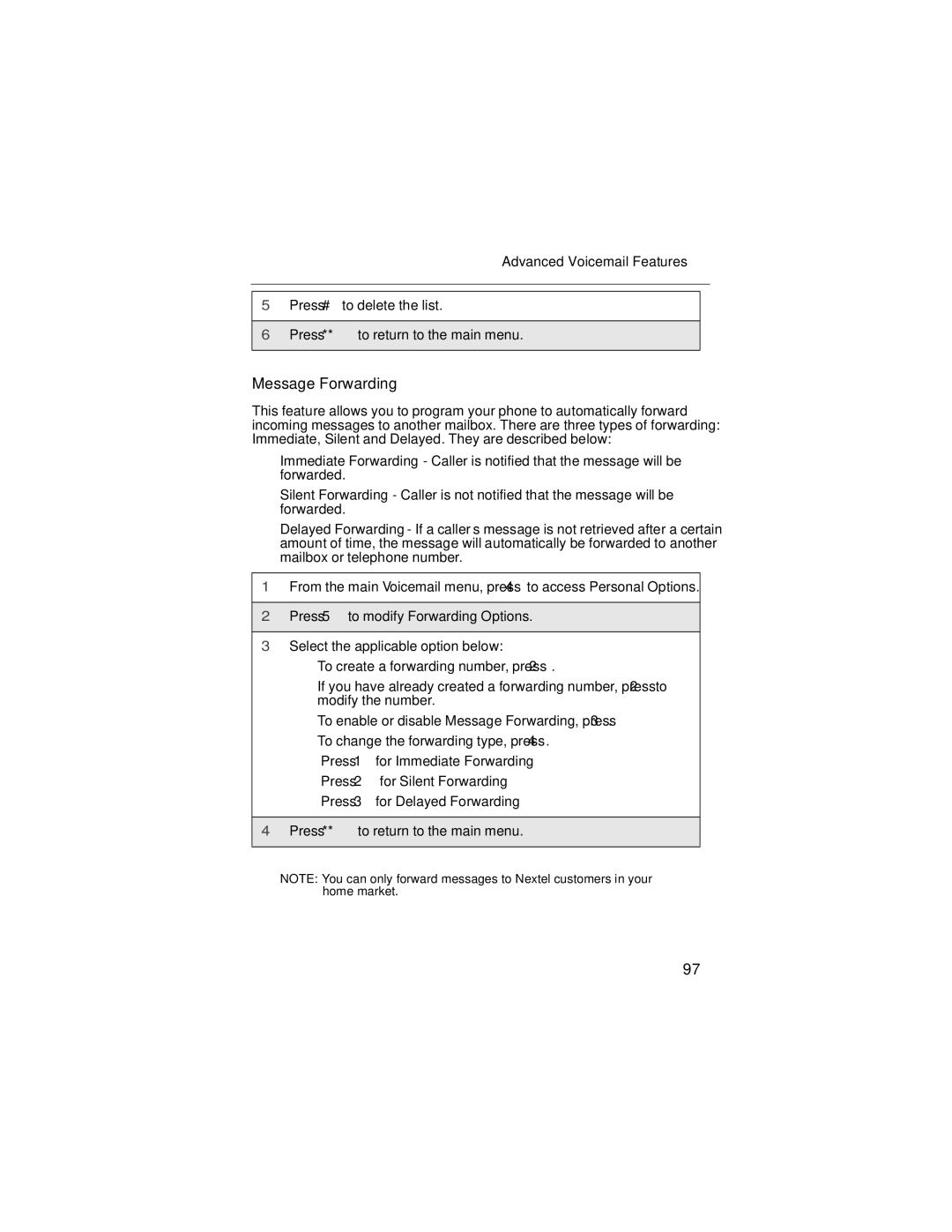 Motorola i90c manual Message Forwarding 