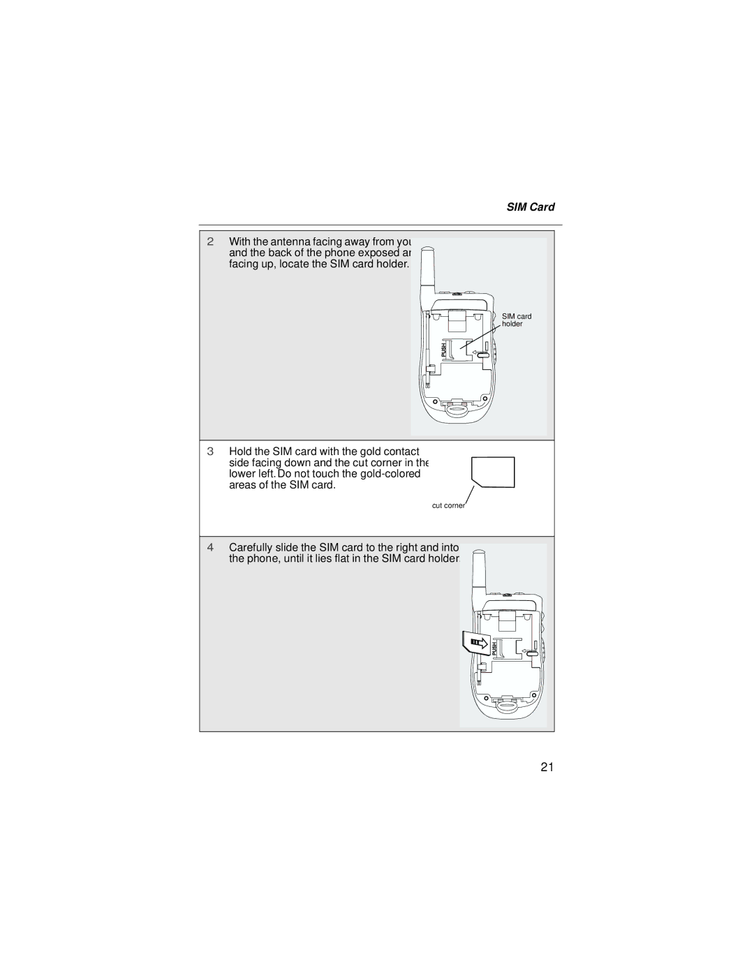 Motorola i90c manual SIM card holder 