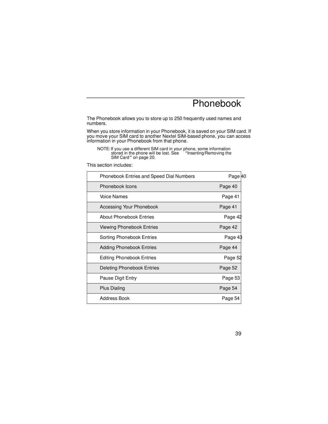 Motorola i90c manual Phonebook 