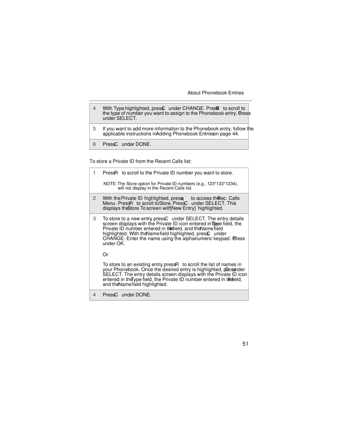 Motorola i90c manual To store a Private ID from the Recent Calls list 