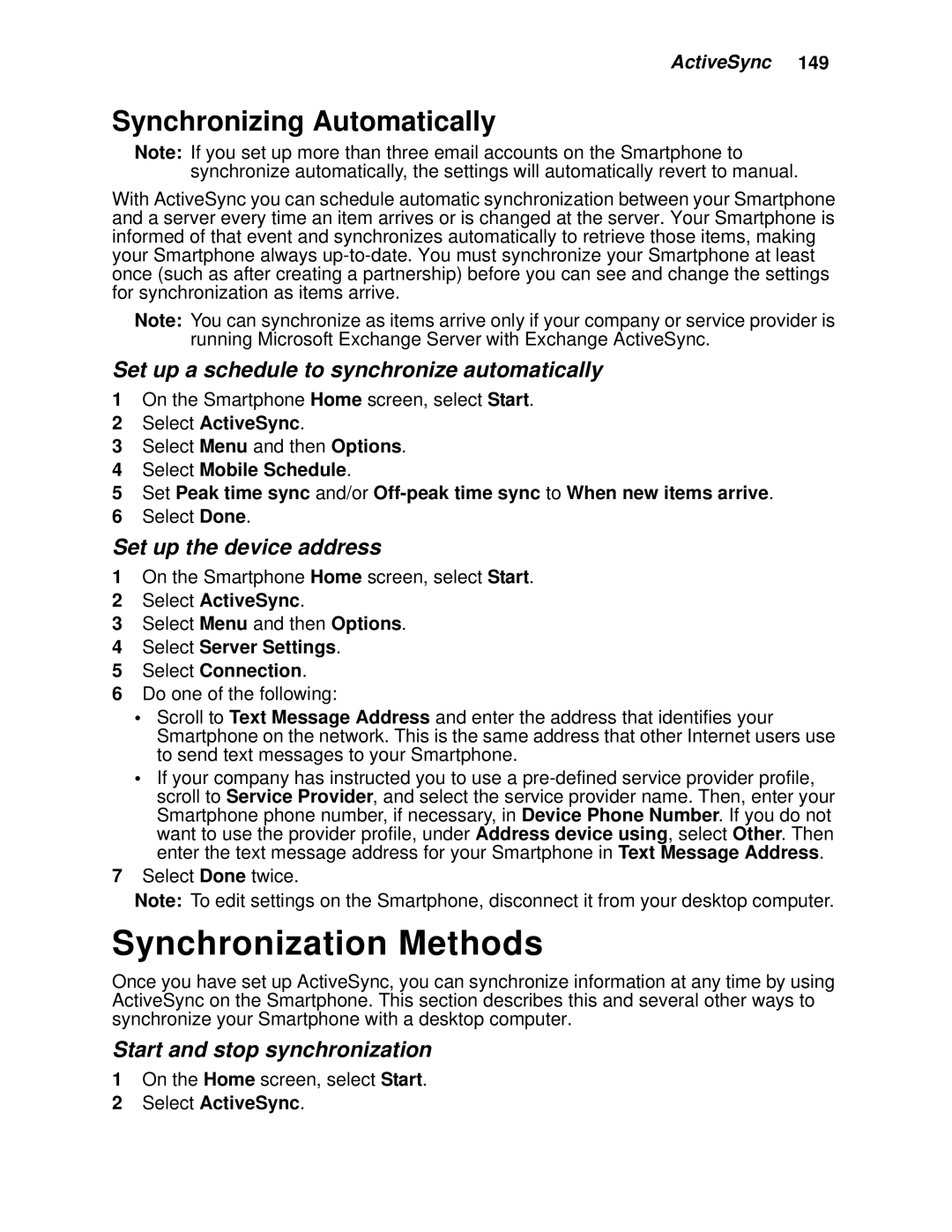 Motorola i930 manual Synchronization Methods, Synchronizing Automatically, Set up a schedule to synchronize automatically 