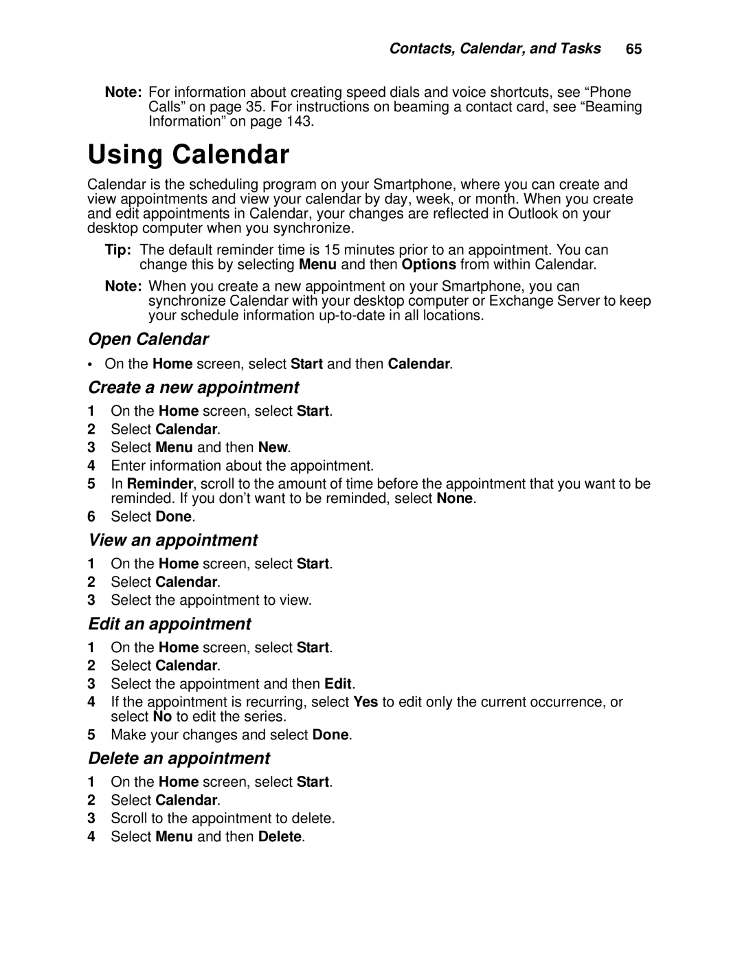 Motorola i930 manual Using Calendar 