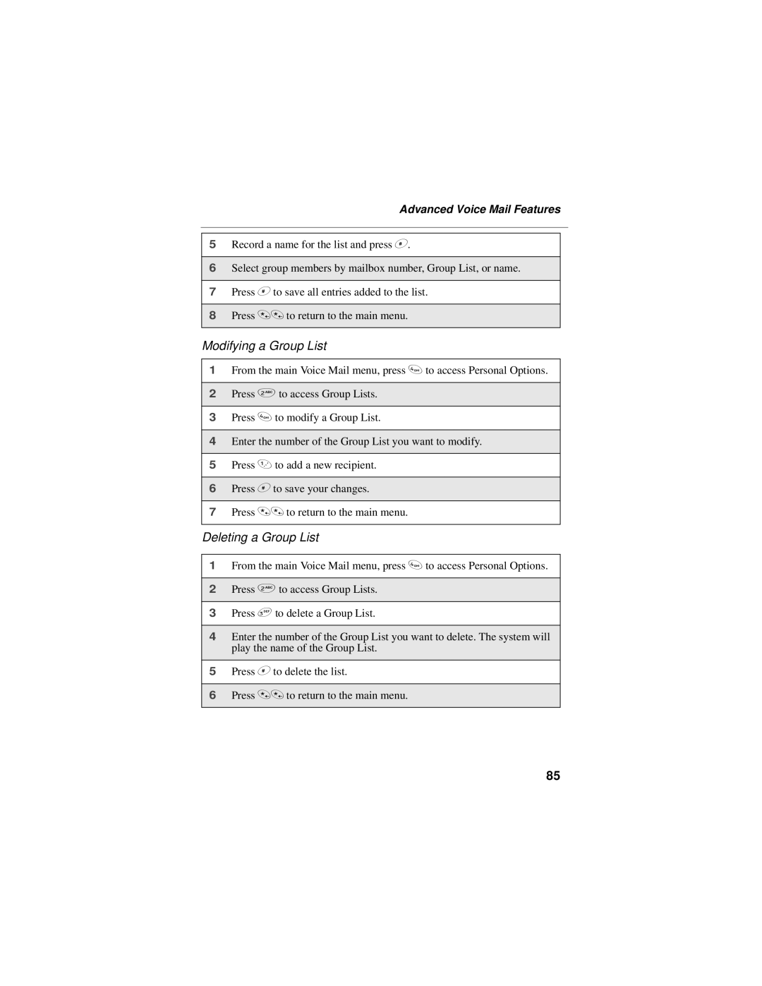 Motorola i95cl manual Modifying a Group List, Deleting a Group List 