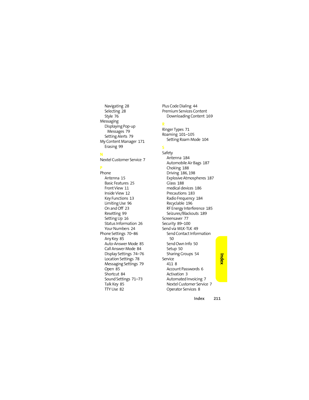 Motorola ic502 manual Index 