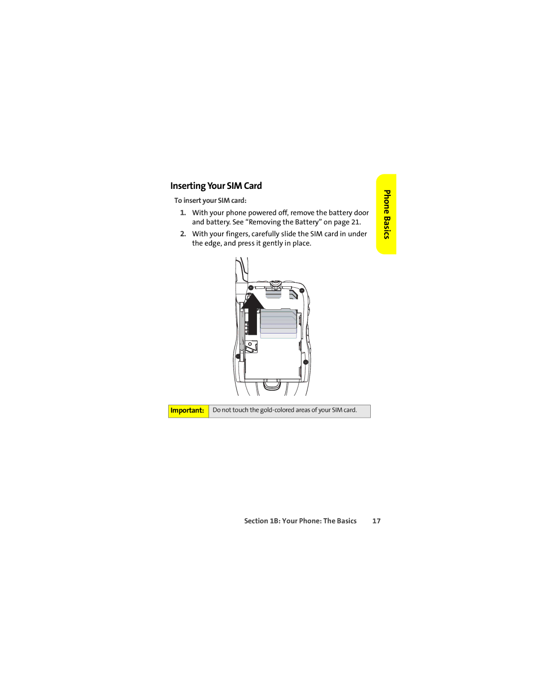 Motorola ic502 manual Inserting Your SIM Card, To insert your SIM card 