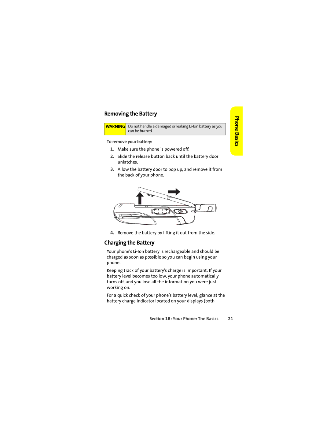 Motorola ic502 manual Removing the Battery, Charging the Battery, To remove your battery 