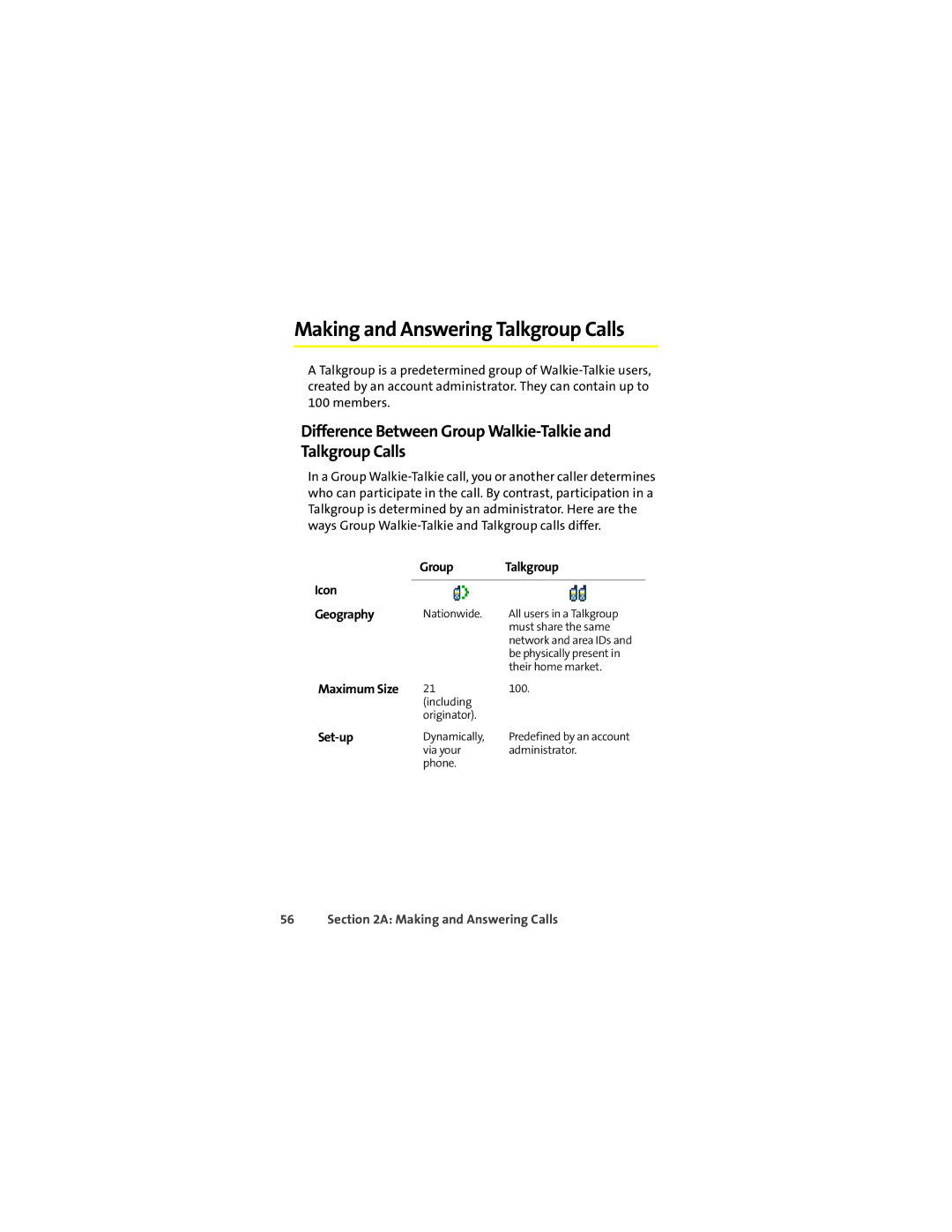 Motorola ic502 Making and Answering Talkgroup Calls, Difference Between Group Walkie-Talkie and Talkgroup Calls, Set-up 