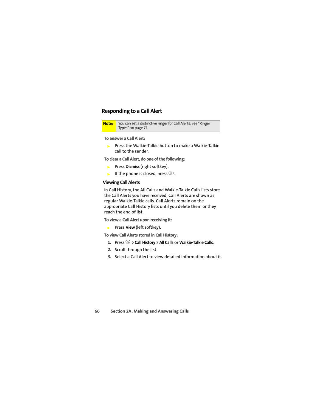 Motorola ic502 manual Responding to a Call Alert, Viewing Call Alerts 