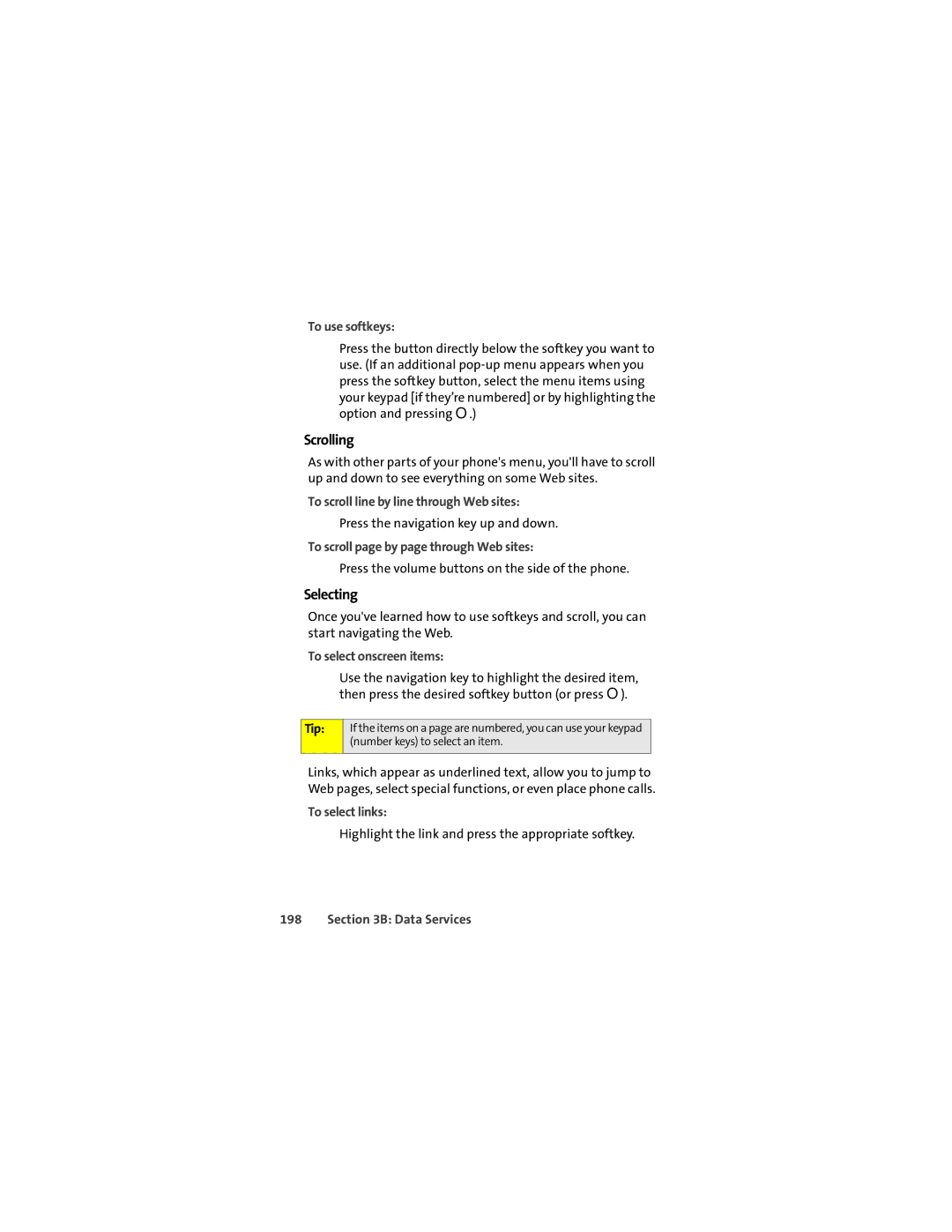 Motorola Ic602 manual Scrolling, Selecting 