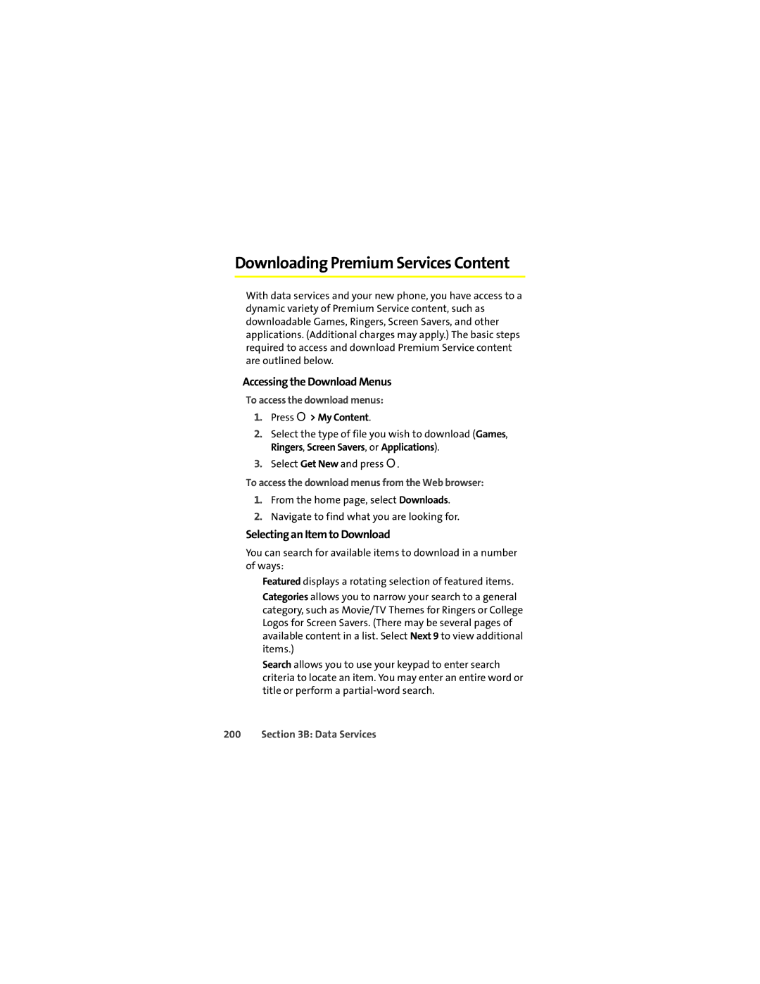 Motorola Ic602 manual Accessing the Download Menus, Selecting an Item to Download, To access the download menus 