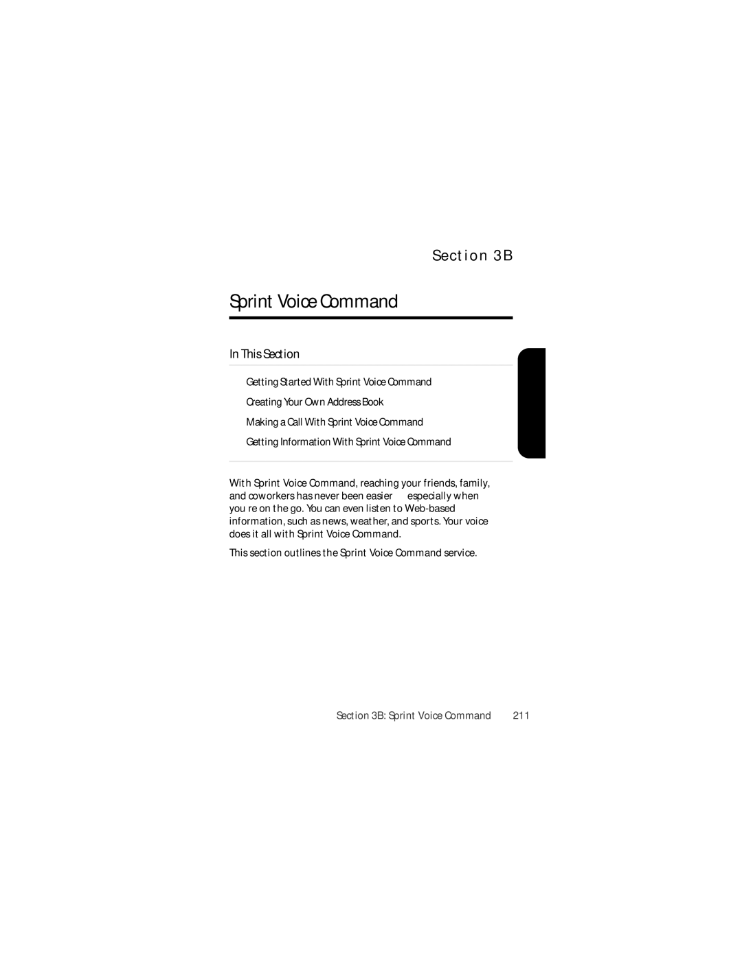 Motorola Ic602 manual Sprint Voice Command, 211 