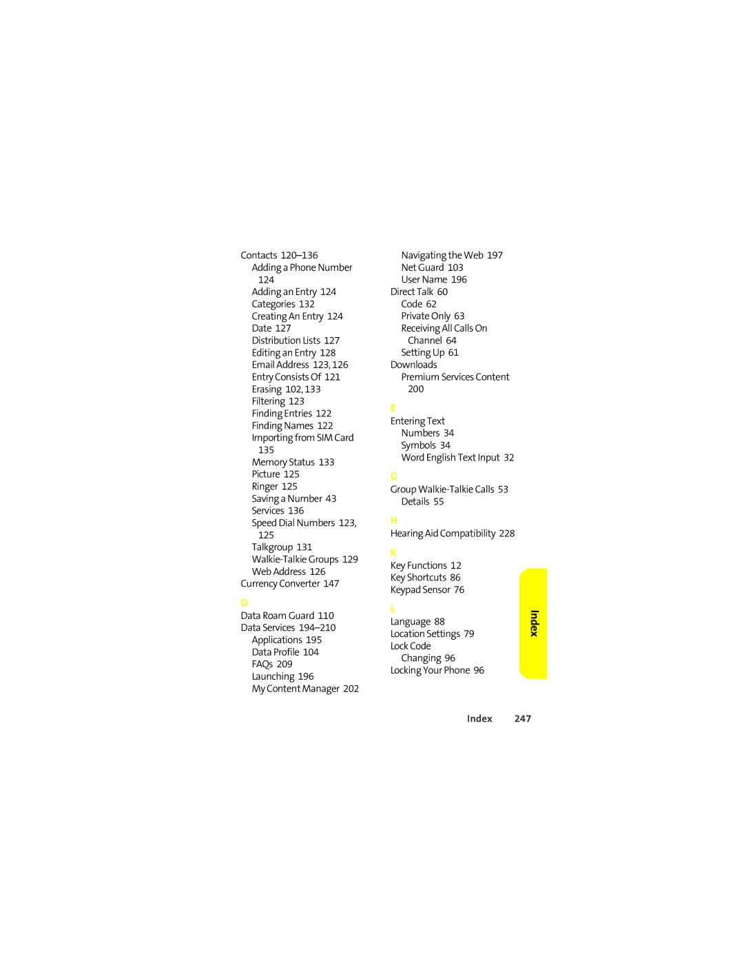 Motorola Ic602 manual Index 247 