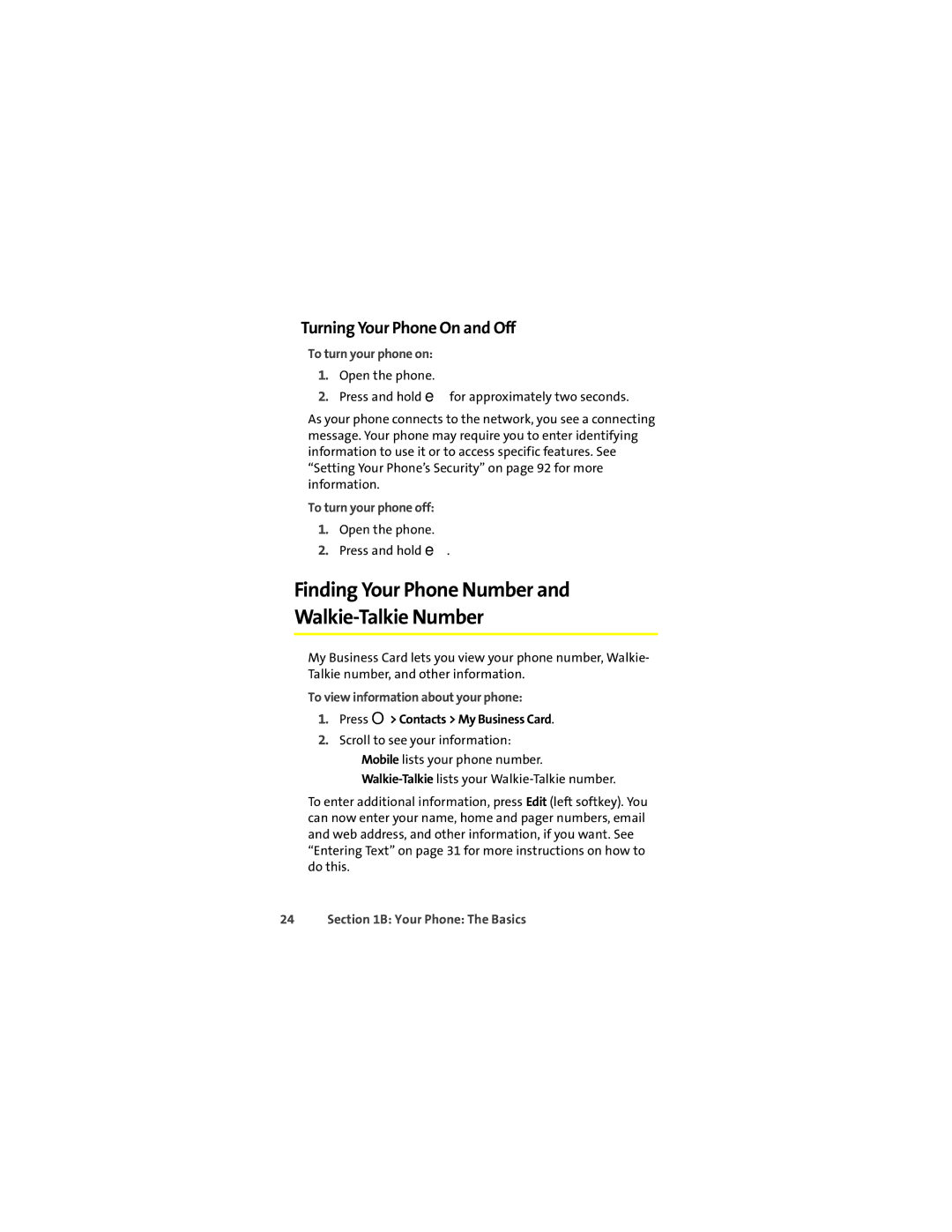 Motorola Ic602 manual Turning Your Phone On and Off, To turn your phone on, To turn your phone off 