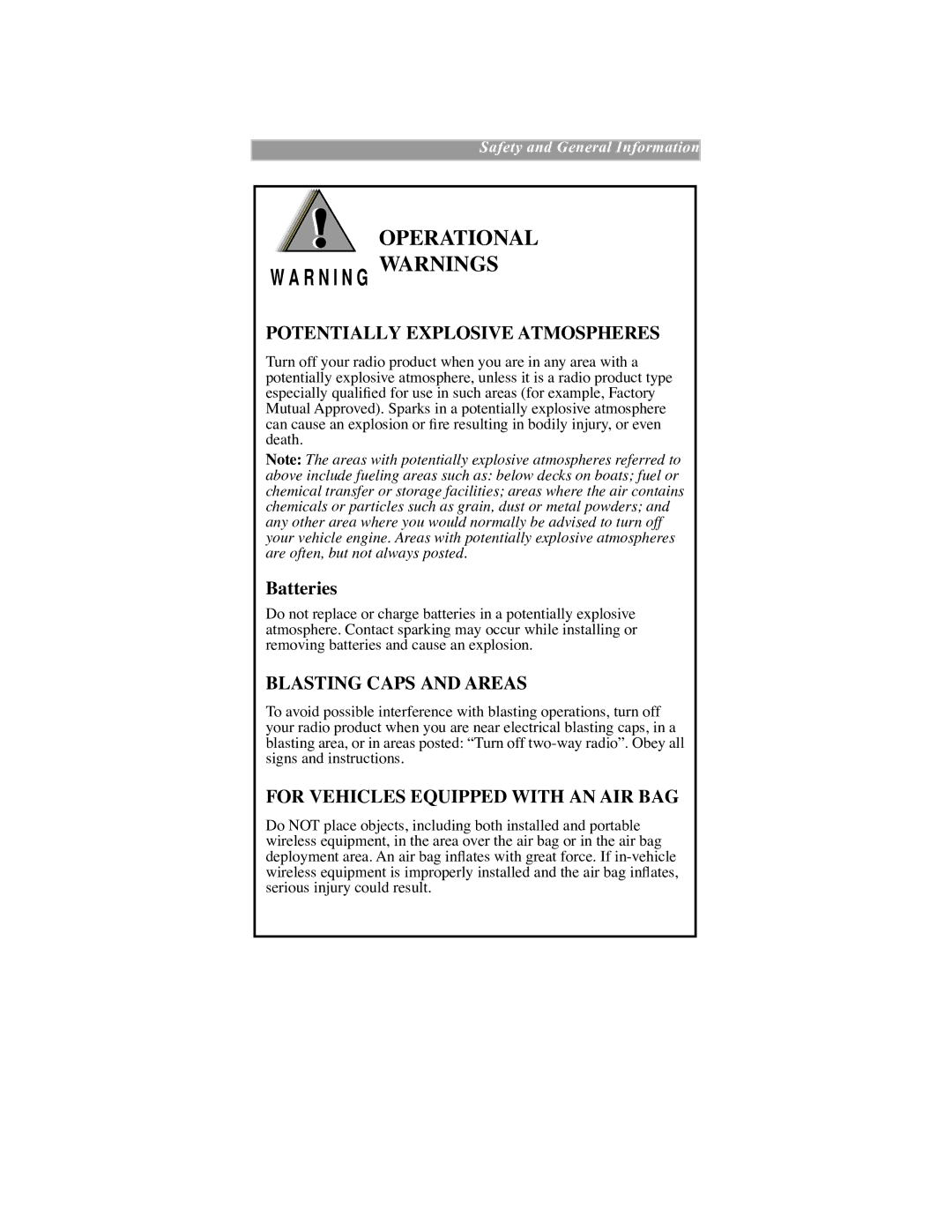 Motorola iDEN manual R N I N G Warnings, Batteries 