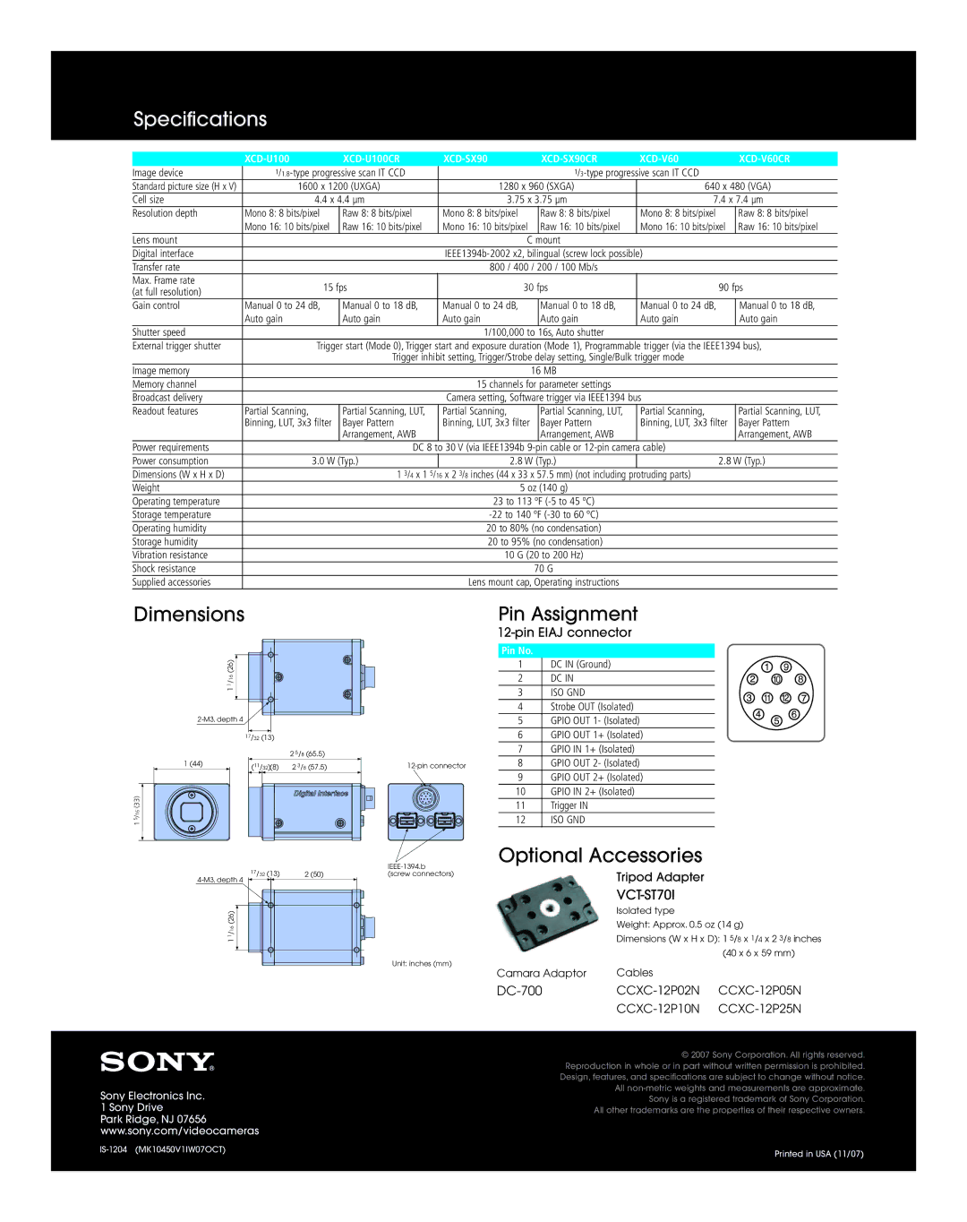 Motorola IEEE 1394.B manual Dimensions, Optional Accessories 