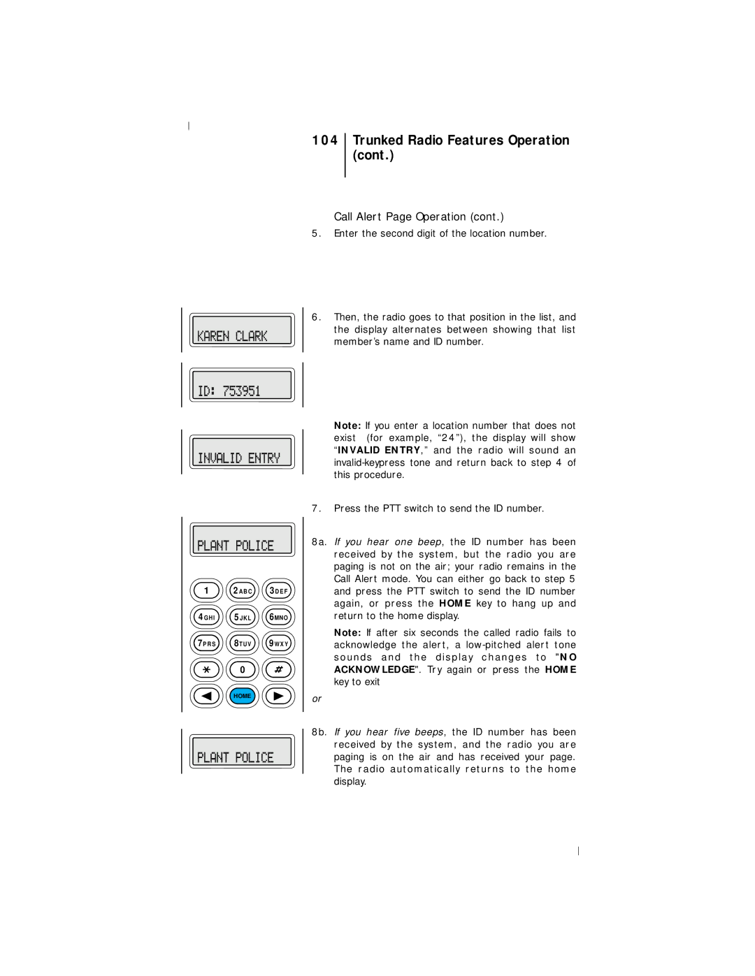 Motorola III operating instructions Trunked Radio Features Operation 