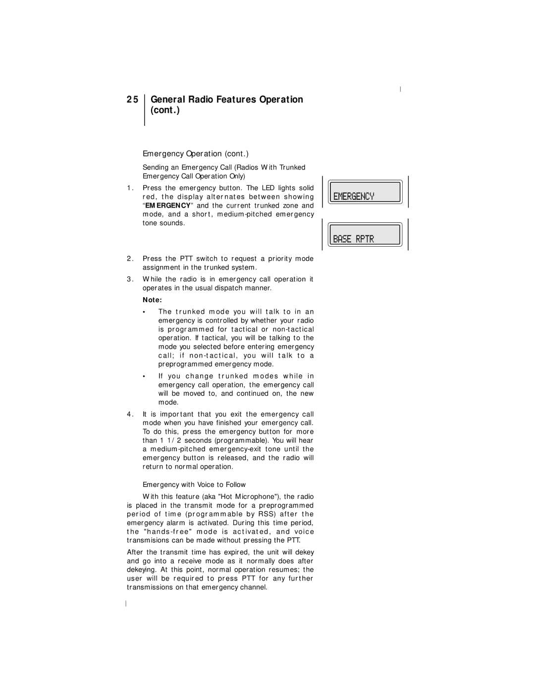 Motorola III operating instructions General Radio Features Operation 