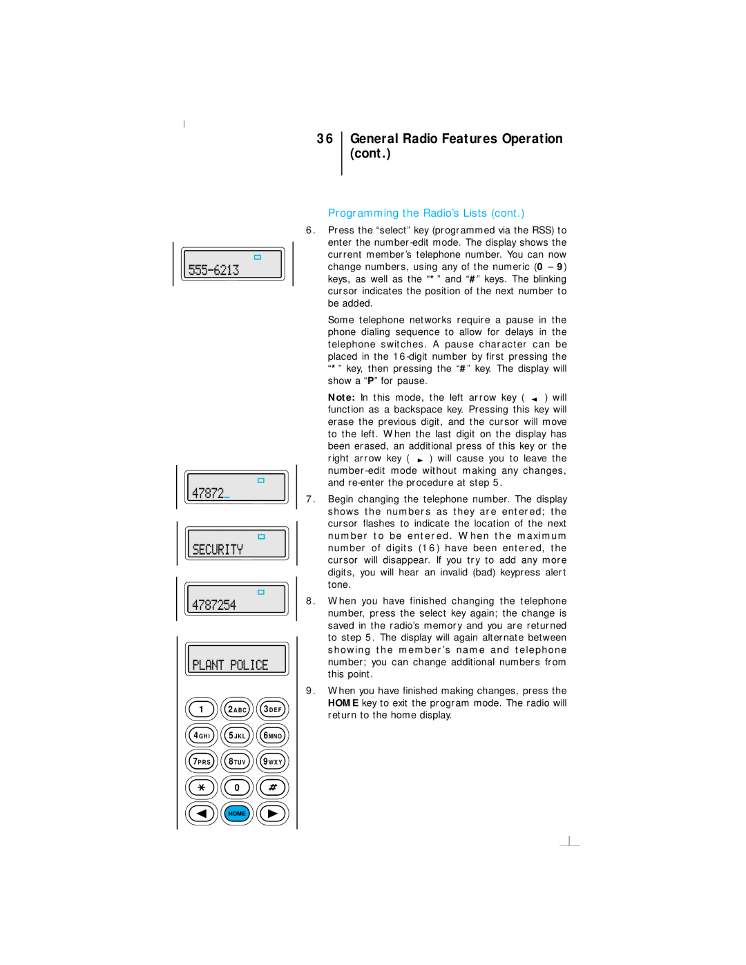 Motorola III operating instructions General Radio Features Operation 