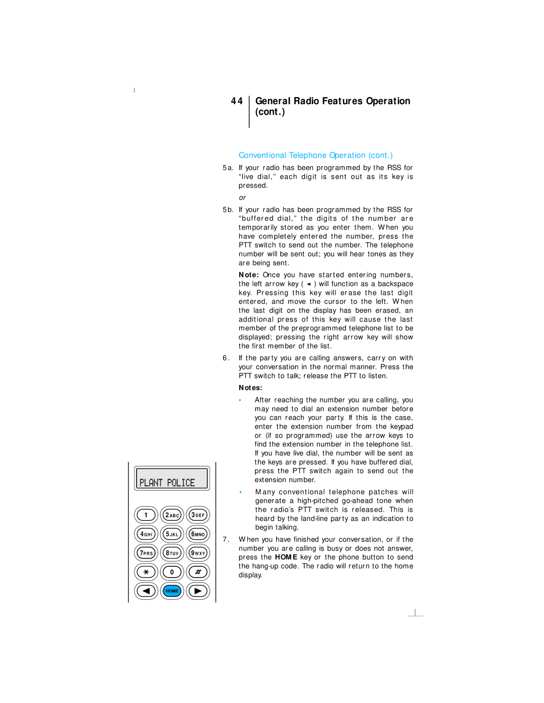 Motorola III operating instructions General Radio Features Operation 