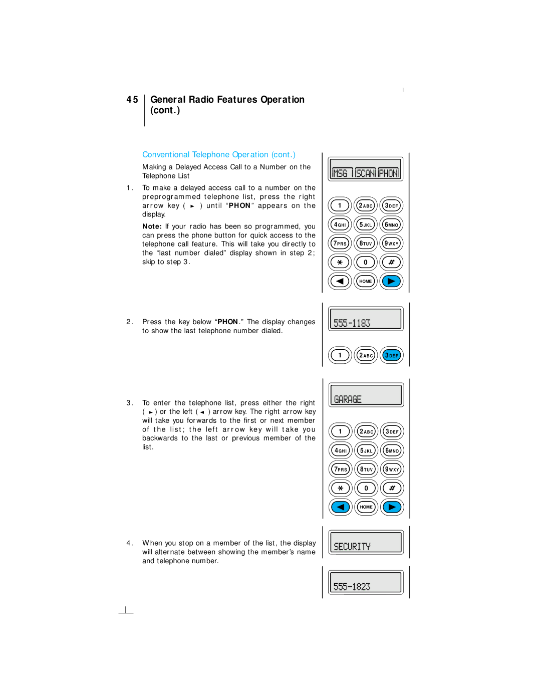 Motorola III operating instructions General Radio Features Operation 