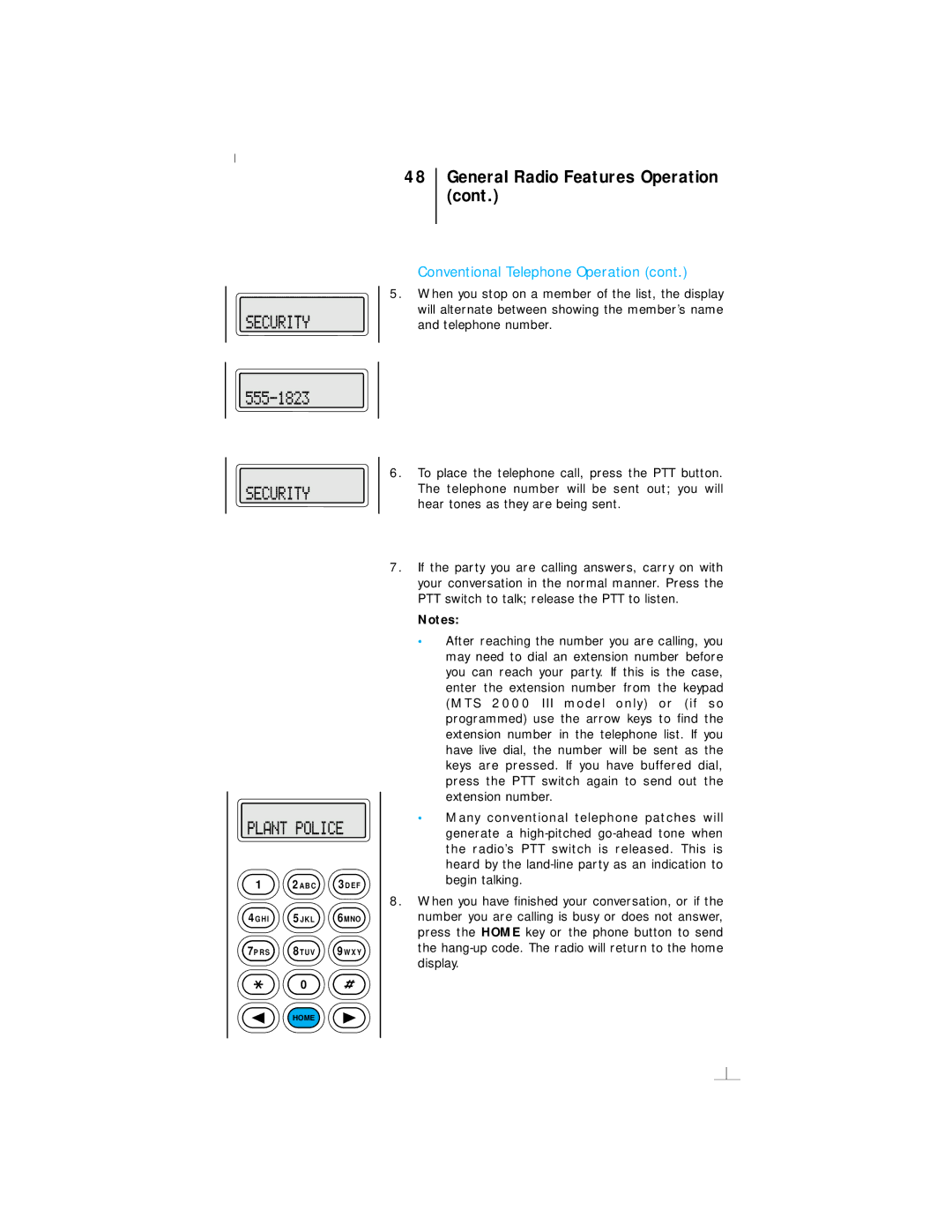 Motorola III operating instructions General Radio Features Operation 