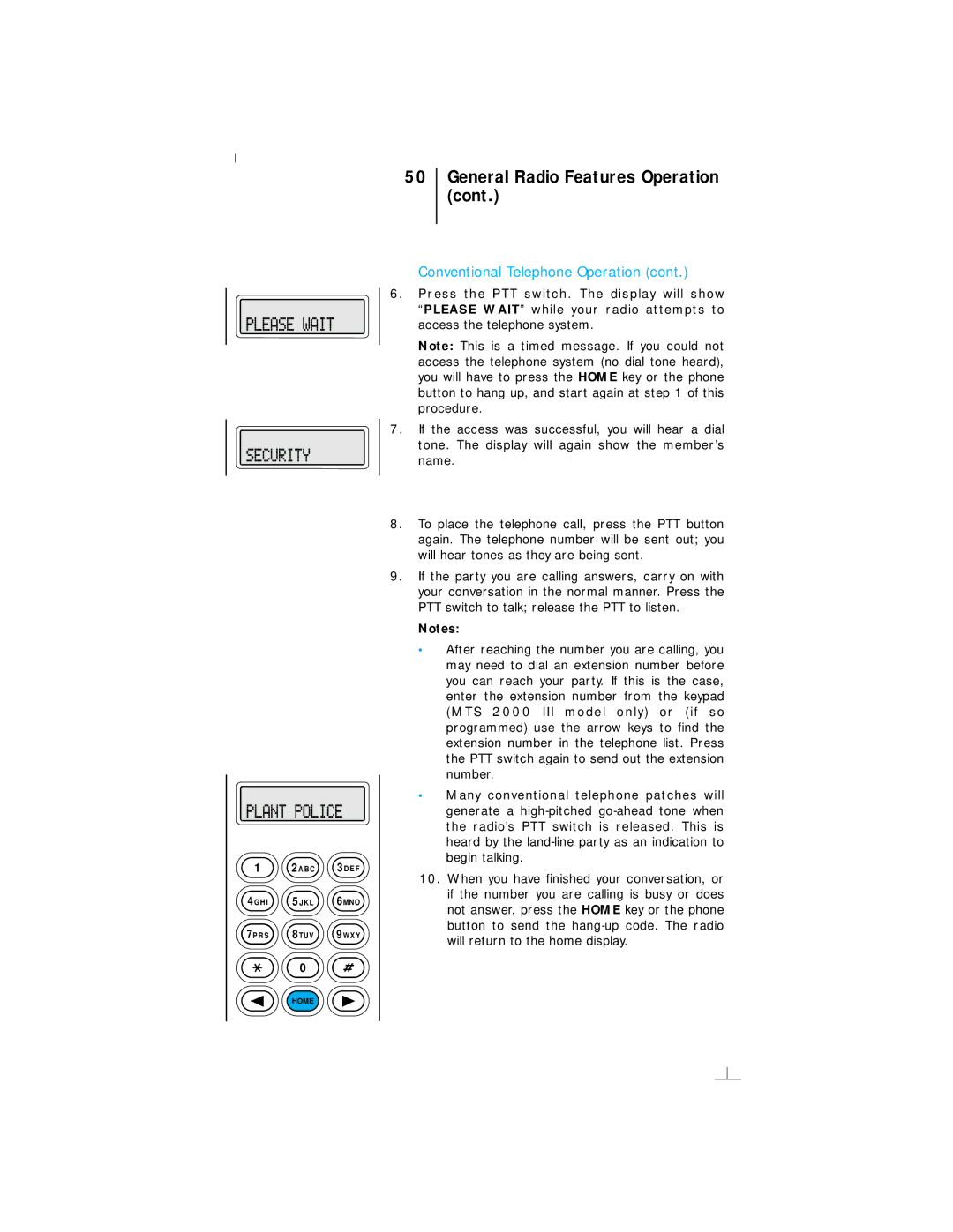 Motorola III operating instructions General Radio Features Operation 