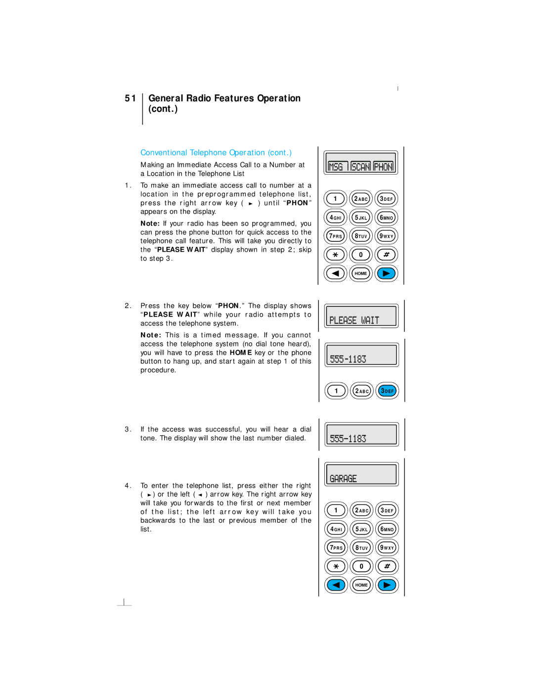 Motorola III operating instructions General Radio Features Operation 