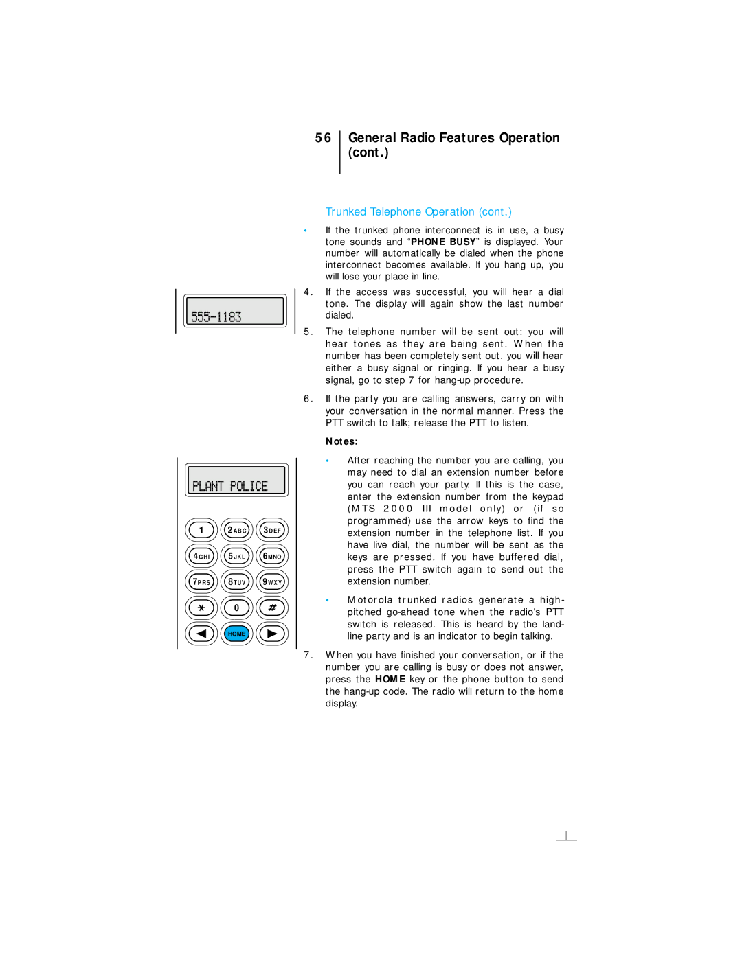 Motorola III operating instructions General Radio Features Operation 