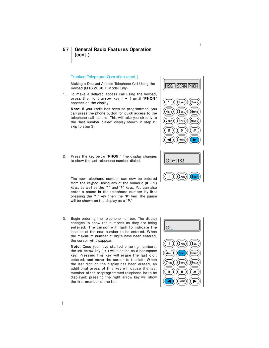 Motorola III operating instructions General Radio Features Operation 