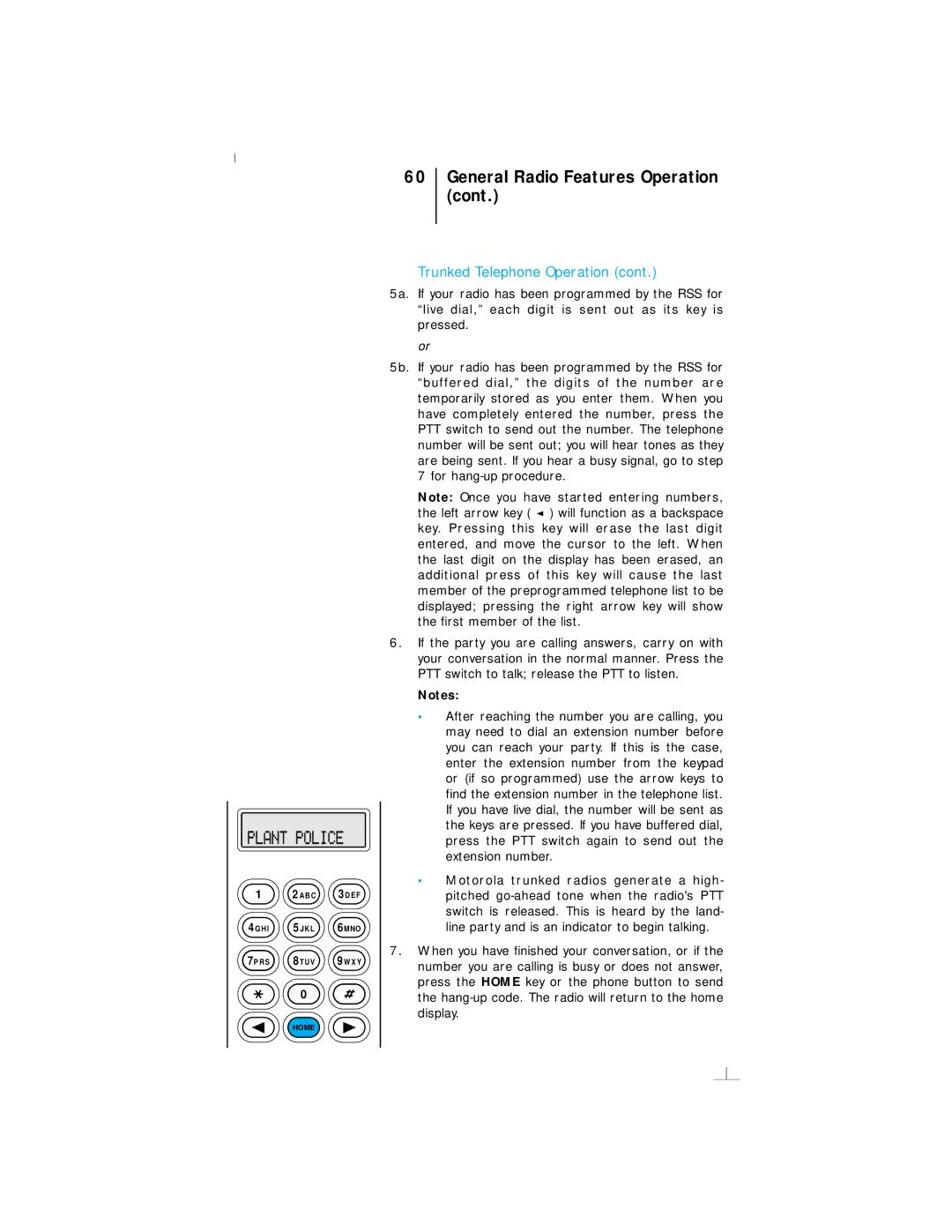 Motorola III operating instructions General Radio Features Operation 