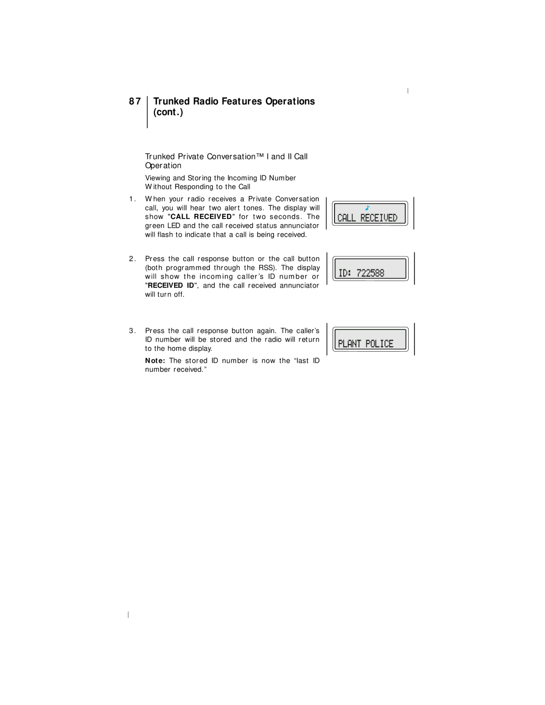 Motorola III operating instructions Trunked Radio Features Operations 