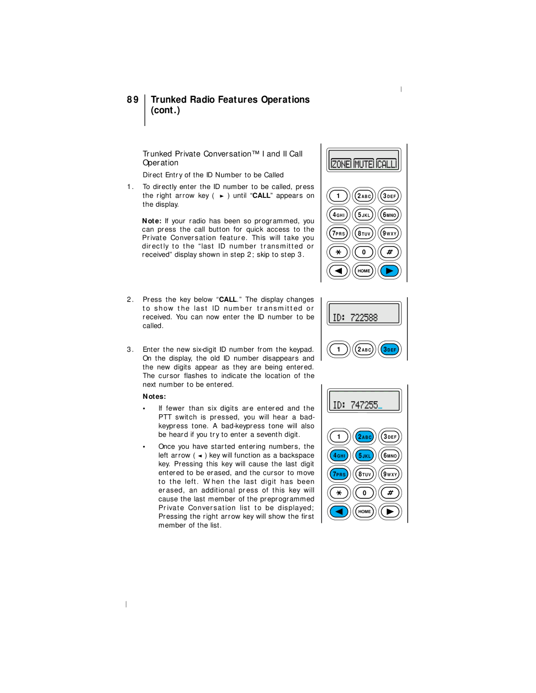 Motorola III operating instructions JKL 6MNO 