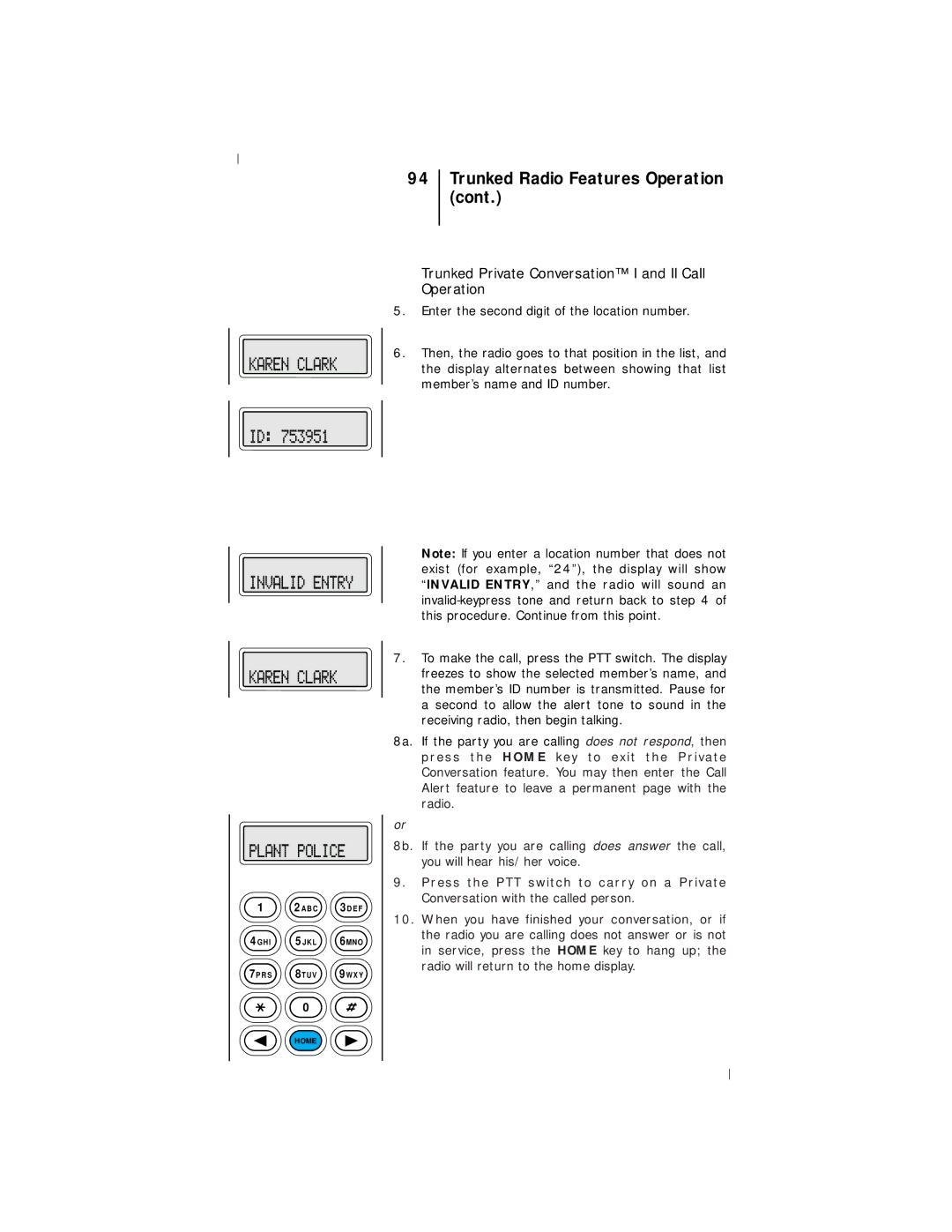 Motorola III operating instructions Trunked Radio Features Operation 