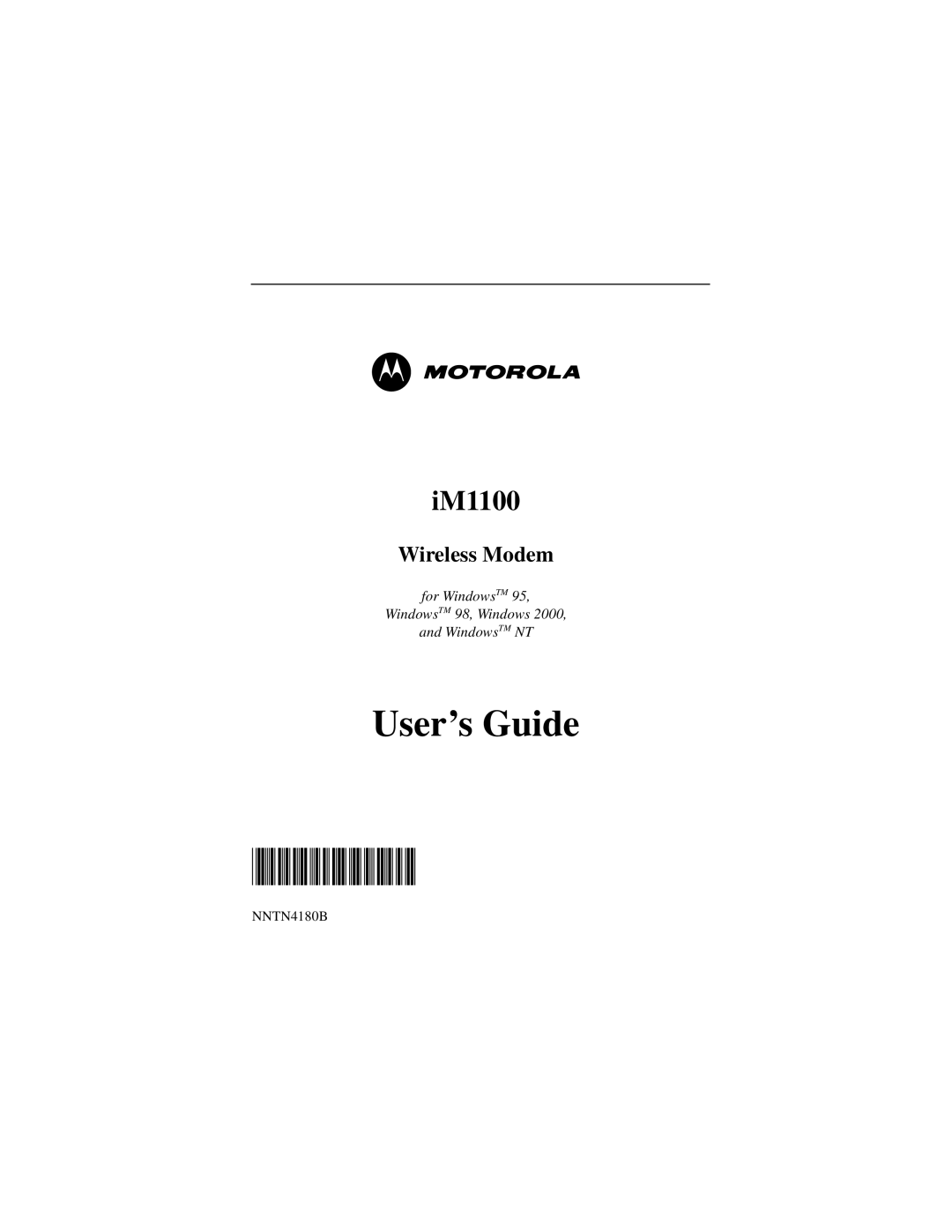 Motorola iM1100 manual User’s Guide, Wireless Modem 