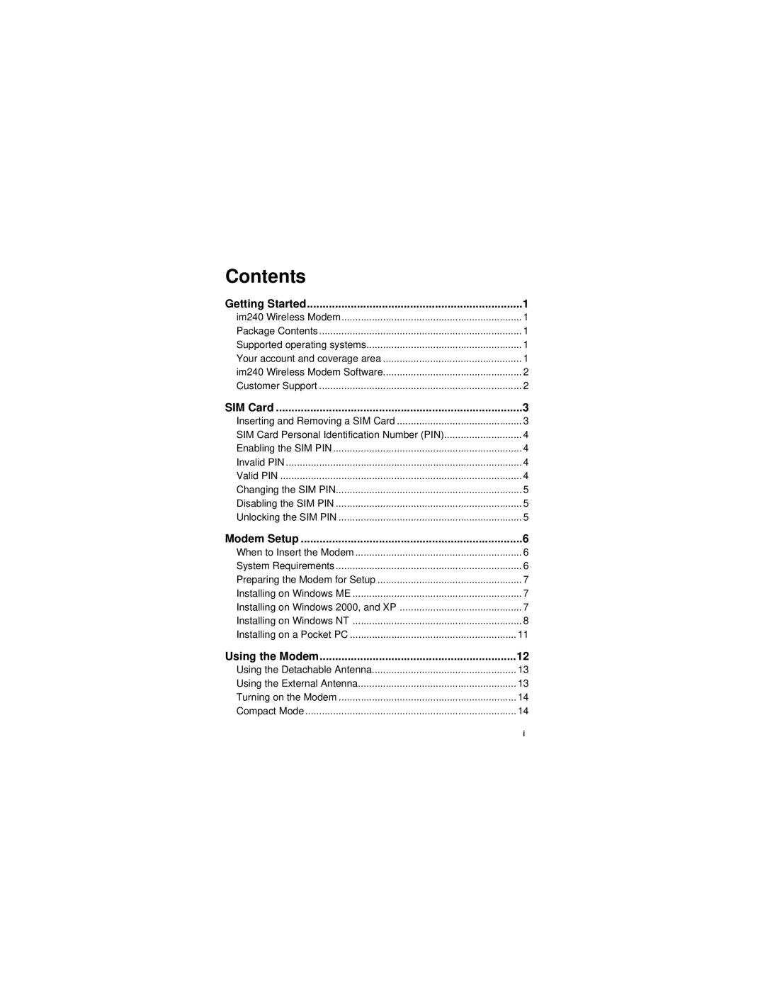 Motorola im240 manual Contents 