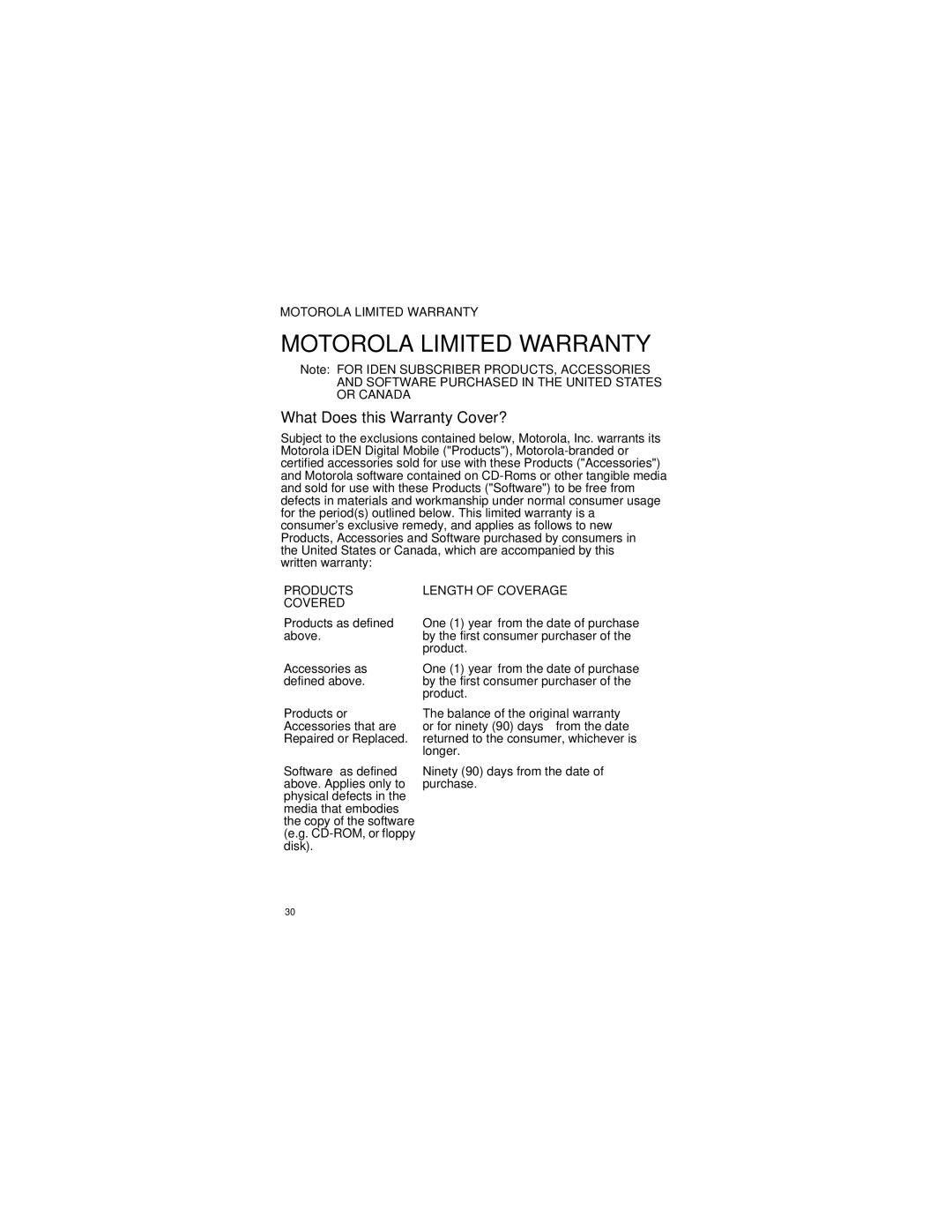 Motorola im240 manual Motorola Limited Warranty, What Does this Warranty Cover? 