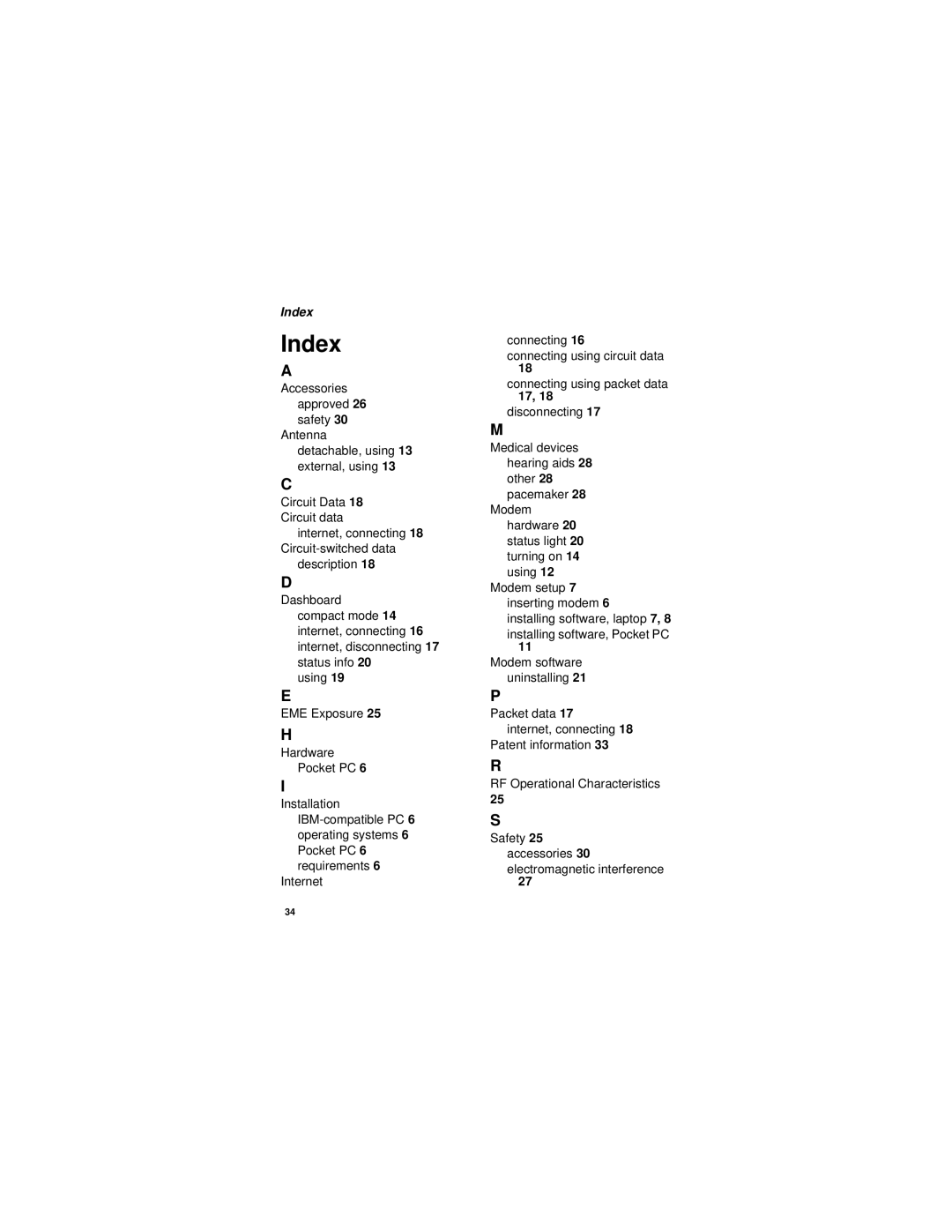 Motorola im240 manual Index 