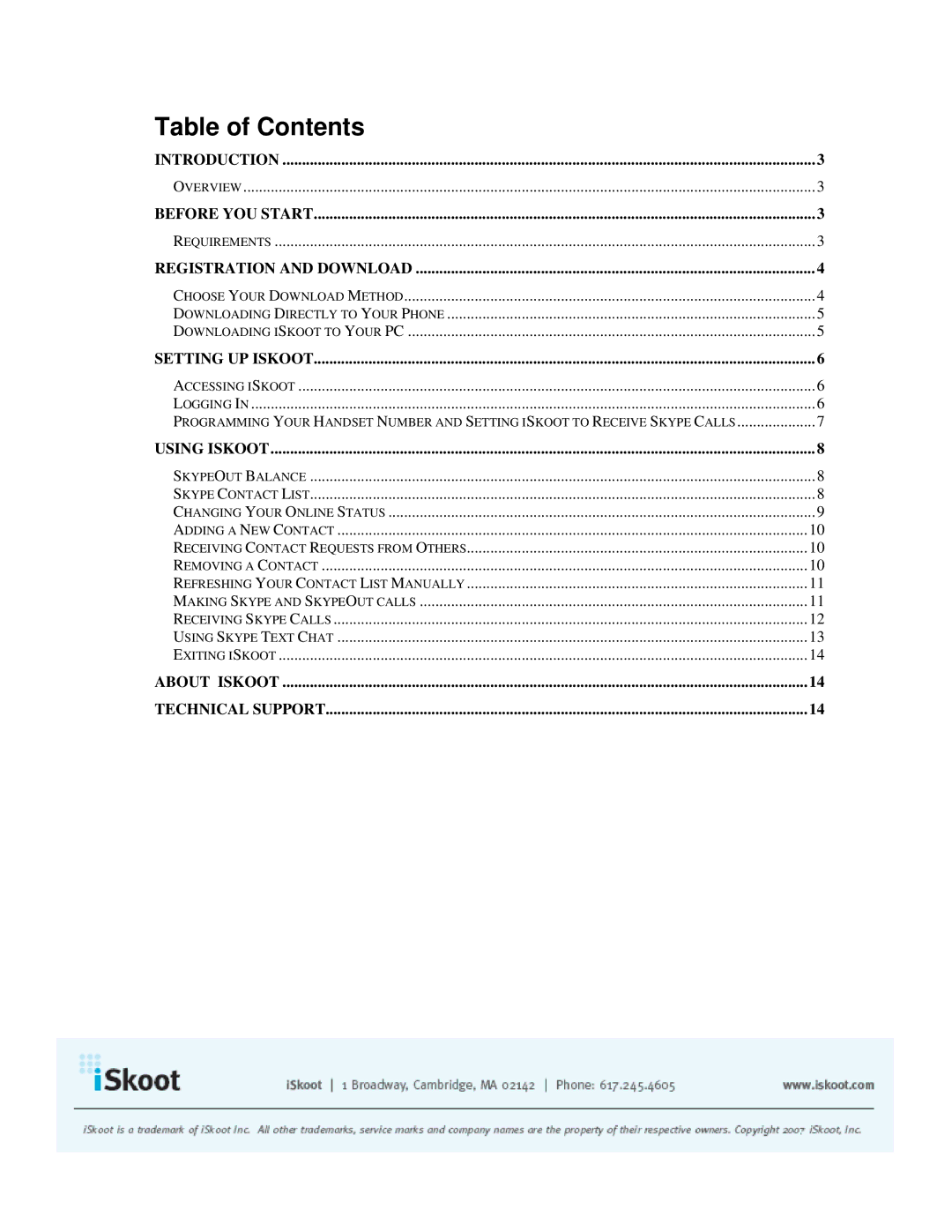 Motorola J2ME manual Table of Contents 