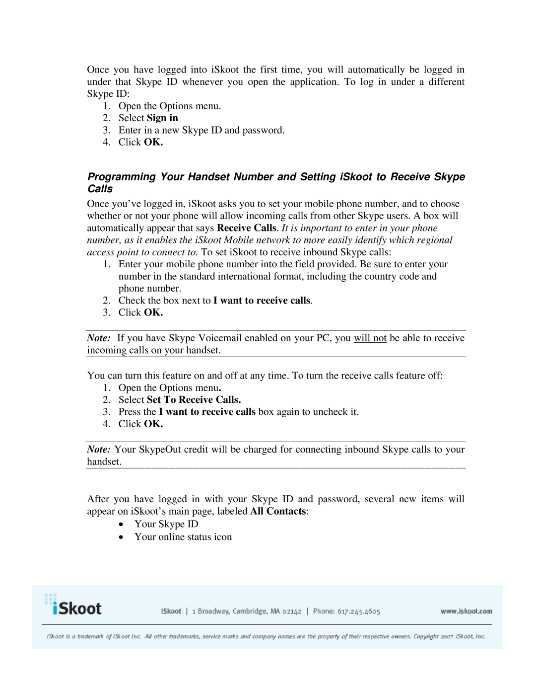 Motorola J2ME manual Select Set To Receive Calls 